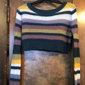 Cropped striped sweater